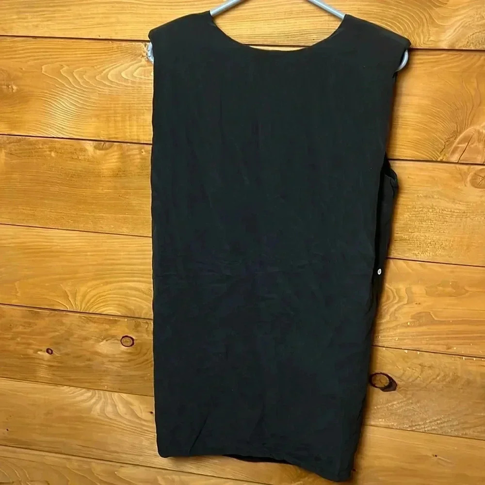 Krisa by revolve women’s silk mini dress sleeveless XS black oversized cocktail